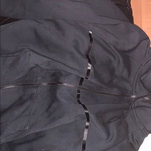 One black heavy duty zippered hoodie